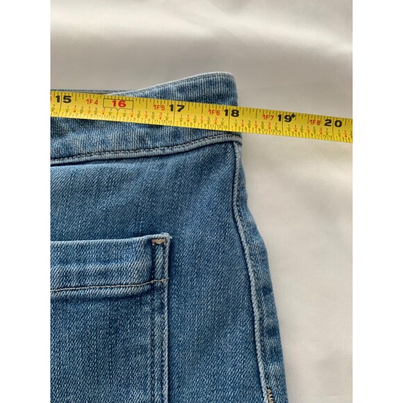 Paige Jeans Patch Pocket Nellie Crop Size 32 Blue Hyden Wash Wide Leg High Rise - Picture 4 of 11